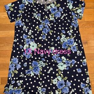 AGB Navy Floral Dress